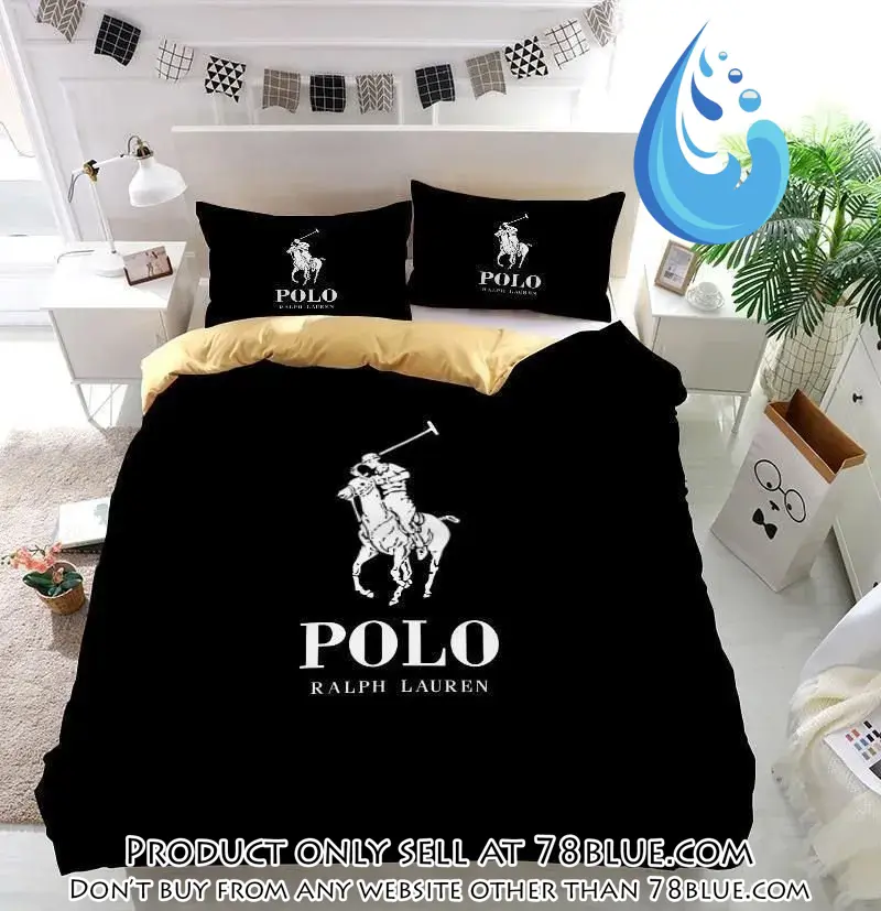 Ralph lauren black fashion luxury brand premium bedding set home decor 78b5613138